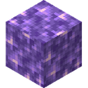 Block of Amethyst.png: Inventory sprite for Block of Amethyst in Minecraft as shown in-game linking to https://minecraft.wiki/w/Block_of_Amethyst with description: Block of Amethyst