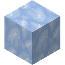 Blue Ice.png: Inventory sprite for Blue Ice in Minecraft as shown in-game linking to https://minecraft.wiki/w/Blue_Ice with description: Blue Ice