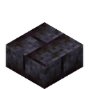 Polished Blackstone Brick Slab.png: Inventory sprite for Polished Blackstone Brick Slab in Minecraft as shown in-game linking to https://minecraft.wiki/w/Polished_Blackstone_Brick_Slab with description: Polished Blackstone Brick Slab