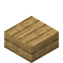 Oak Slab.png: Inventory sprite for Oak Slab in Minecraft as shown in-game linking to Oak Slab with description: Oak Slab