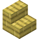 Bamboo Stairs.png: Inventory sprite for Bamboo Stairs in Minecraft as shown in-game linking to Bamboo Stairs with description: Bamboo Stairs