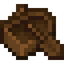 Dark Oak Boat.png: Inventory sprite for Dark Oak Boat in Minecraft as shown in-game linking to https://minecraft.wiki/w/Dark_Oak_Boat with description: Dark Oak Boat