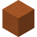 Orange Terracotta.png: Inventory sprite for Orange Terracotta in Minecraft as shown in-game linking to https://minecraft.wiki/w/Orange_Terracotta with description: Orange Terracotta