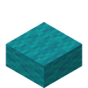 Cyan Wool Slab.png: Inventory sprite for Cyan Wool Slab in Minecraft as shown in-game linking to Cyan Wool Slab with description: Cyan Wool Slab
