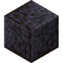 Polished Blackstone.png: Inventory sprite for Polished Blackstone in Minecraft as shown in-game linking to Polished Blackstone with description: Polished Blackstone