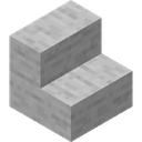 Smooth Quartz Stairs.png: Inventory sprite for Smooth Quartz Stairs in Minecraft as shown in-game linking to https://minecraft.wiki/w/Smooth_Quartz_Stairs with description: Smooth Quartz Stairs