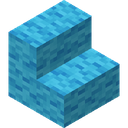 Light Blue Wool Stairs.png: Inventory sprite for Light Blue Wool Stairs in Minecraft as shown in-game linking to Light Blue Wool Stairs with description: Light Blue Wool Stairs