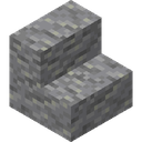 Andesite Stairs.png: Inventory sprite for Andesite Stairs in Minecraft as shown in-game linking to https://minecraft.wiki/w/Andesite_Stairs with description: Andesite Stairs