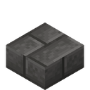 Deepslate Brick Slab.png: Inventory sprite for Deepslate Brick Slab in Minecraft as shown in-game linking to https://minecraft.wiki/w/Deepslate_Brick_Slab with description: Deepslate Brick Slab