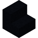 Black Concrete Stairs.png: Inventory sprite for Black Concrete Stairs in Minecraft as shown in-game with description: Black Concrete Stairs