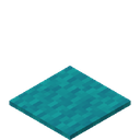 Cyan Carpet.png: Inventory sprite for Cyan Carpet in Minecraft as shown in-game linking to Cyan Carpet with description: Cyan Carpet