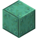 Oxidized Copper.png: Inventory sprite for Oxidized Copper in Minecraft as shown in-game linking to Oxidized Copper with description: Oxidized Copper