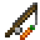 Carrot on a Stick.png: Inventory sprite for Carrot on a Stick in Minecraft as shown in-game linking to https://minecraft.wiki/w/Carrot_on_a_Stick with description: Carrot on a Stick