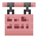 Cherry Hanging Sign.png: Inventory sprite for Cherry Hanging Sign in Minecraft as shown in-game linking to https://minecraft.wiki/w/Cherry_Hanging_Sign with description: Cherry Hanging Sign