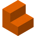 Orange Concrete Stairs.png: Inventory sprite for Orange Concrete Stairs in Minecraft as shown in-game with description: Orange Concrete Stairs