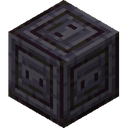 Chiseled Polished Blackstone.png: Inventory sprite for Chiseled Polished Blackstone in Minecraft as shown in-game linking to https://minecraft.wiki/w/Chiseled_Polished_Blackstone with description: Chiseled Polished Blackstone