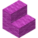 Magenta Wool Stairs.png: Inventory sprite for Magenta Wool Stairs in Minecraft as shown in-game linking to Magenta Wool Stairs with description: Magenta Wool Stairs