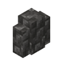 Cobbled Deepslate Wall.png: Inventory sprite for Cobbled Deepslate Wall in Minecraft as shown in-game linking to https://minecraft.wiki/w/Cobbled_Deepslate_Wall with description: Cobbled Deepslate Wall