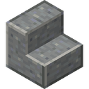 Polished Andesite Stairs.png: Inventory sprite for Polished Andesite Stairs in Minecraft as shown in-game linking to https://minecraft.wiki/w/Polished_Andesite_Stairs with description: Polished Andesite Stairs