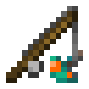 Warped Fungus on a Stick.png: Inventory sprite for Warped Fungus on a Stick in Minecraft as shown in-game linking to https://minecraft.wiki/w/Warped_Fungus_on_a_Stick with description: Warped Fungus on a Stick