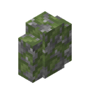 Mossy Cobblestone Wall.png: Inventory sprite for Mossy Cobblestone Wall in Minecraft as shown in-game linking to https://minecraft.wiki/w/Mossy_Cobblestone_Wall with description: Mossy Cobblestone Wall