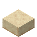 Cut Sandstone Slab.png: Inventory sprite for Cut Sandstone Slab in Minecraft as shown in-game linking to https://minecraft.wiki/w/Cut_Sandstone_Slab with description: Cut Sandstone Slab