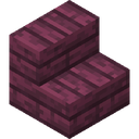 Crimson Stairs.png: Inventory sprite for Crimson Stairs in Minecraft as shown in-game linking to Crimson Stairs with description: Crimson Stairs