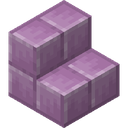 Purpur Stairs.png: Inventory sprite for Purpur Stairs in Minecraft as shown in-game linking to https://minecraft.wiki/w/Purpur_Stairs with description: Purpur Stairs