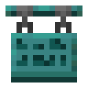 Warped Hanging Sign.png: Inventory sprite for Warped Hanging Sign in Minecraft as shown in-game linking to https://minecraft.wiki/w/Warped_Hanging_Sign with description: Warped Hanging Sign