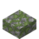 Mossy Cobblestone Slab.png: Inventory sprite for Mossy Cobblestone Slab in Minecraft as shown in-game linking to https://minecraft.wiki/w/Mossy_Cobblestone_Slab with description: Mossy Cobblestone Slab