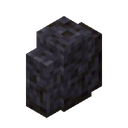 Polished Blackstone Wall.png: Inventory sprite for Polished Blackstone Wall in Minecraft as shown in-game linking to https://minecraft.wiki/w/Polished_Blackstone_Wall with description: Polished Blackstone Wall