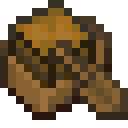 Spruce Boat with Chest.png: Inventory sprite for Spruce Boat with Chest in Minecraft as shown in-game linking to https://minecraft.wiki/w/Spruce_Boat_with_Chest with description: Spruce Boat with Chest