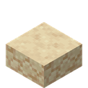 Sandstone Slab.png: Inventory sprite for Sandstone Slab in Minecraft as shown in-game linking to https://minecraft.wiki/w/Sandstone_Slab with description: Sandstone Slab