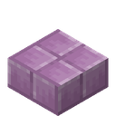 Purpur Slab.png: Inventory sprite for Purpur Slab in Minecraft as shown in-game linking to https://minecraft.wiki/w/Purpur_Slab with description: Purpur Slab