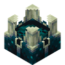 Sculk Shrieker.png: Inventory sprite for Sculk Shrieker in Minecraft as shown in-game linking to Sculk Shrieker with description: Sculk Shrieker