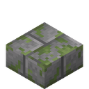 Mossy Stone Brick Slab.png: Inventory sprite for Mossy Stone Brick Slab in Minecraft as shown in-game linking to https://minecraft.wiki/w/Mossy_Stone_Brick_Slab with description: Mossy Stone Brick Slab