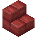 Cinnabar Brick Stairs.png: Inventory sprite for Cinnabar Brick Stairs in Minecraft as shown in-game linking to Cinnabar Brick Stairs with description: Cinnabar Brick Stairs