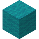 Cyan Wool.png: Inventory sprite for Cyan Wool in Minecraft as shown in-game linking to Cyan Wool with description: Cyan Wool