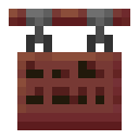 Mangrove Hanging Sign.png: Inventory sprite for Mangrove Hanging Sign in Minecraft as shown in-game linking to https://minecraft.wiki/w/Mangrove_Hanging_Sign with description: Mangrove Hanging Sign
