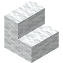 White Wool Stairs.png: Inventory sprite for White Wool Stairs in Minecraft as shown in-game linking to White Wool Stairs with description: White Wool Stairs