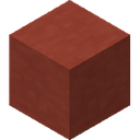 Red Terracotta.png: Inventory sprite for Red Terracotta in Minecraft as shown in-game linking to https://minecraft.wiki/w/Red_Terracotta with description: Red Terracotta