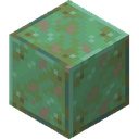 Waxed Weathered Copper.png: Inventory sprite for Waxed Weathered Copper in Minecraft as shown in-game linking to https://minecraft.wiki/w/Waxed_Weathered_Copper with description: Waxed Weathered Copper