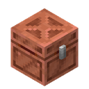 Copper Chest.png: Inventory sprite for Copper Chest in Minecraft as shown in-game linking to https://minecraft.wiki/w/Copper_Chest with description: Copper Chest
