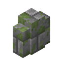 Mossy Stone Brick Wall.png: Inventory sprite for Mossy Stone Brick Wall in Minecraft as shown in-game linking to https://minecraft.wiki/w/Mossy_Stone_Brick_Wall with description: Mossy Stone Brick Wall