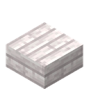 Pale Oak Slab.png: Inventory sprite for Pale Oak Slab in Minecraft as shown in-game linking to Pale Oak Slab with description: Pale Oak Slab
