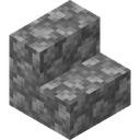 Cobblestone Stairs.png: Inventory sprite for Cobblestone Stairs in Minecraft as shown in-game linking to https://minecraft.wiki/w/Cobblestone_Stairs with description: Cobblestone Stairs