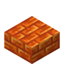 Resin Brick Slab.png: Inventory sprite for Resin Brick Slab in Minecraft as shown in-game linking to https://minecraft.wiki/w/Resin_Brick_Slab with description: Resin Brick Slab
